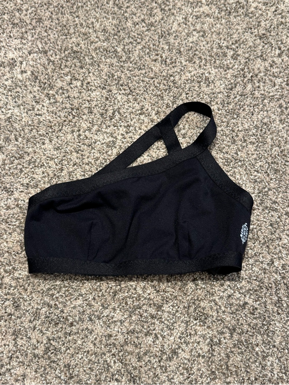 FP Movement by Free People Black Asymmetric One-Shoulder Sports Bra-size XS